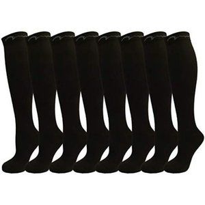 8 Pair Black Medium/Large Compression Socks, Premi